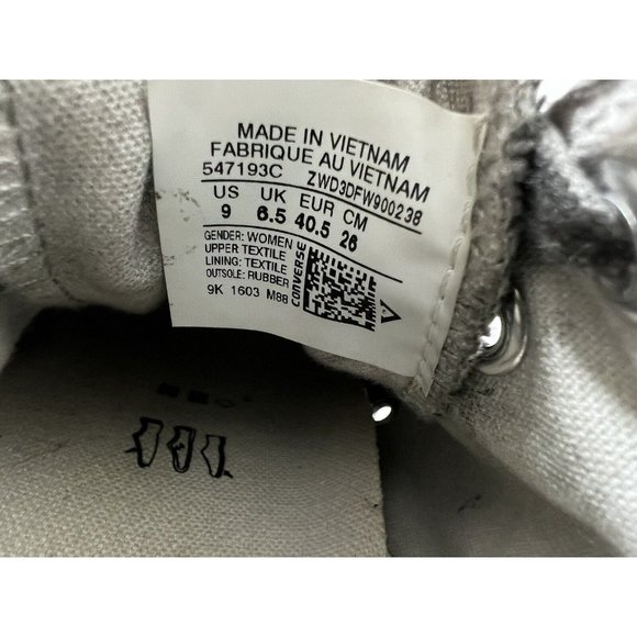 Converse Chuck Taylor All Star Lux Hidden Wedge Sneaker Womens 9 Distressed Gray - Picture 12 of 12